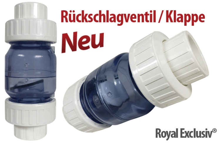 Royal Exclusiv Verrohrung Zubehör Rückschlagventil Rückschlag Klappe PVC-U 