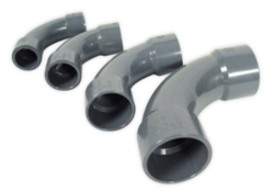 PVC 90° + 45° Bögen grau