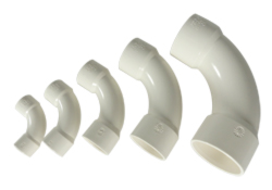 PVC 90° Bögen weiß