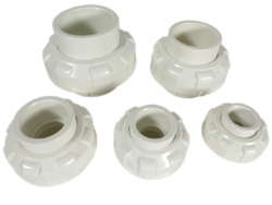 Weiße Verschraubungen