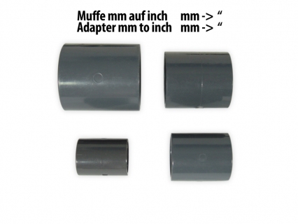 PVC Rohrmuffe Ø 25mm - 0.75 grau