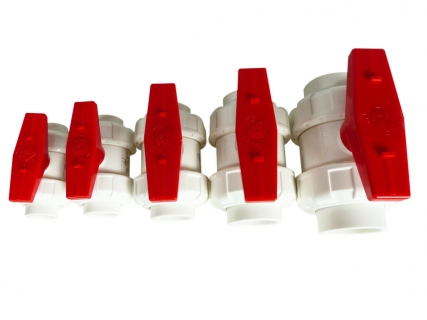 PVC Kugelhahn weiß/rot 20mm