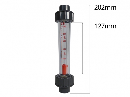 PVC Flowmeter / Durchflussmengenmesser Ø 20mm grau 1000 l/h