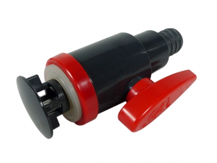 PVC Bodenablass / Auslasshähne grau/rot 20mm