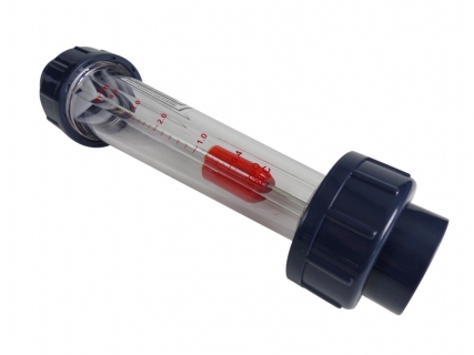 PVC Flowmeter / Durchflussmengenmesser Ø 40mm grau 4000 l/h