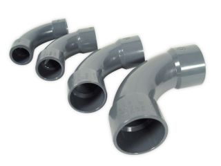 PVC 90° arch Ø 20mm grey