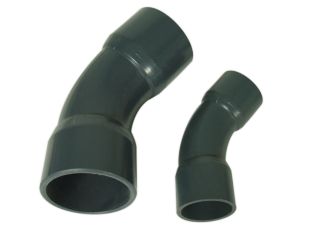 PVC 45° Bogen Ø 63mm grau