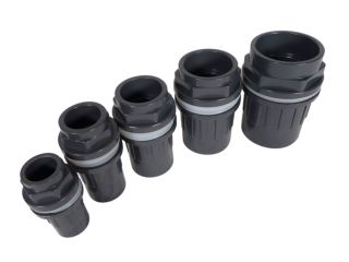 PVC Bulk head // tank fitting Ø 40mm grey