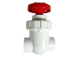PVC Gate Valves / Stop Valve white/red 63mm