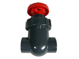 PVC Gate Valves / Stop Valve / Fine Shut-Off Valves grey/red 63mm