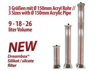 Dreambox Mischbettharzfilter / Silikatfilter Ø 150mm 9 - 18 - 26 Liter Volumen