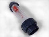 PVC Flowmeter / Durchflussmengenmesser Ø 63mm grau 16000 l/h