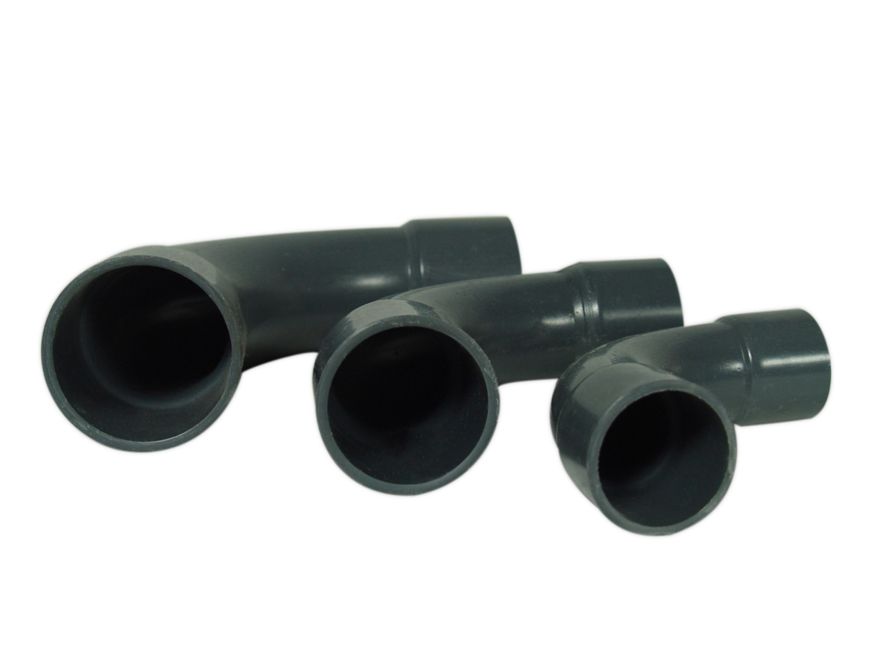 PVC 90° Bogen Ø 50mm grau LANG