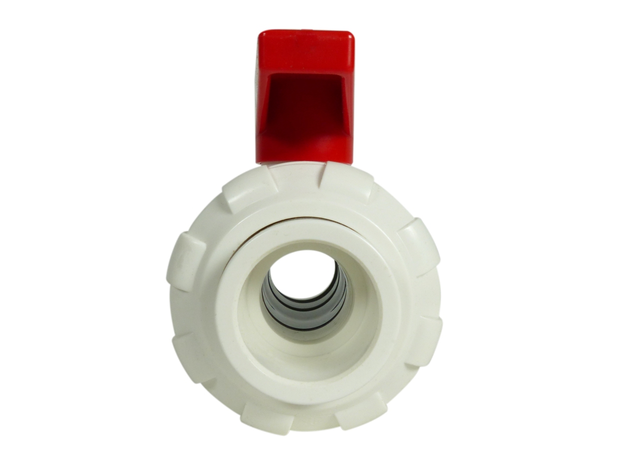 PVC Kugelhahn weiß/rot 50mm