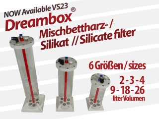 Dreambox Mischbettharzfilter / Silikatfilter Ø 100mm 2 - 3 - 4 Liter Volumen Dreambox Mischbettharzfilter / Silikatfilter Ø 100mm 2 - 3 - 4 Liter Volumen